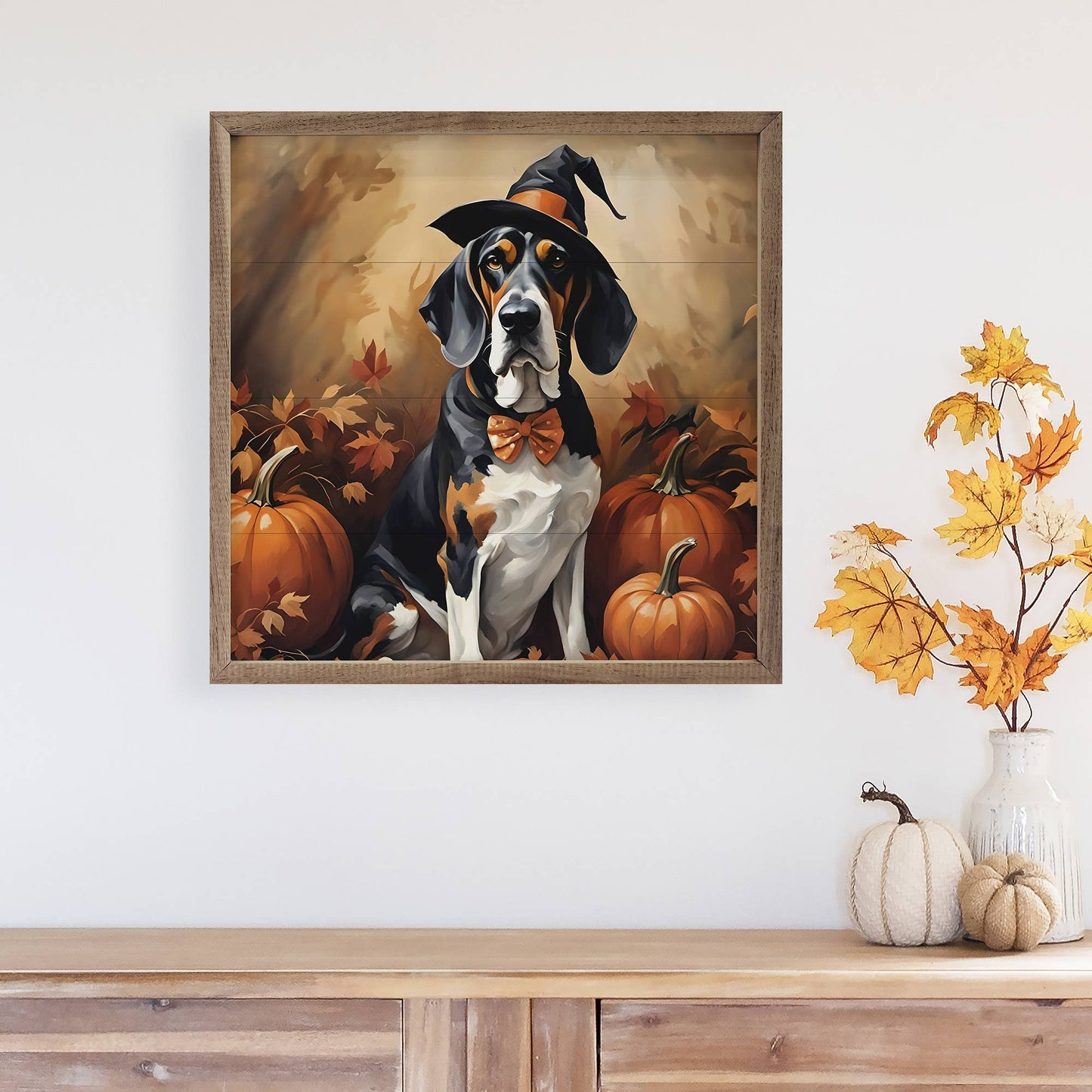 Kendrick Home - Halloween Basset Hound: 12 x 12 x 1.5