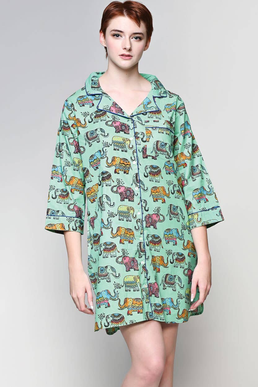 Sevya Handmade - Ami Cotton Nightshirt: L/XL / Red & White