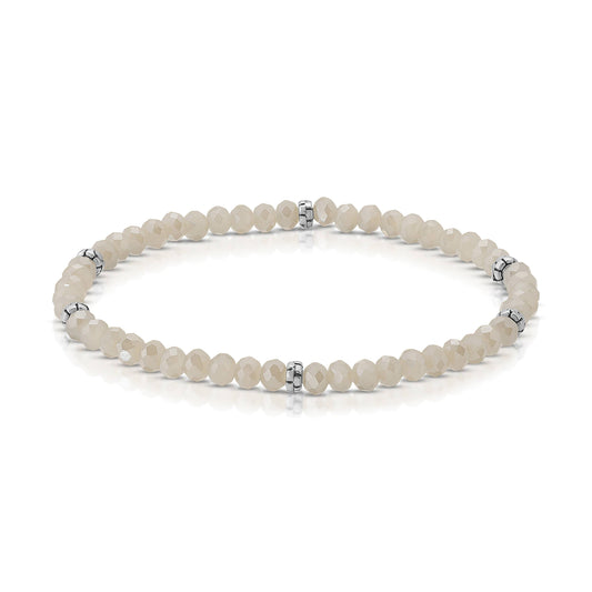 My Fun Colors - Mini Crystal Beaded Stretch Bracelet | So Many Great Colors!: Champagne+Silver Accent (MC410S)