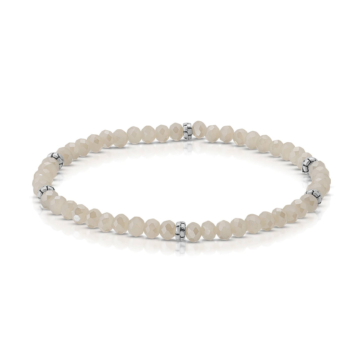 My Fun Colors - Mini Crystal Beaded Stretch Bracelet | So Many Great Colors!: Apricot ab+Gold Accent (MC408G)