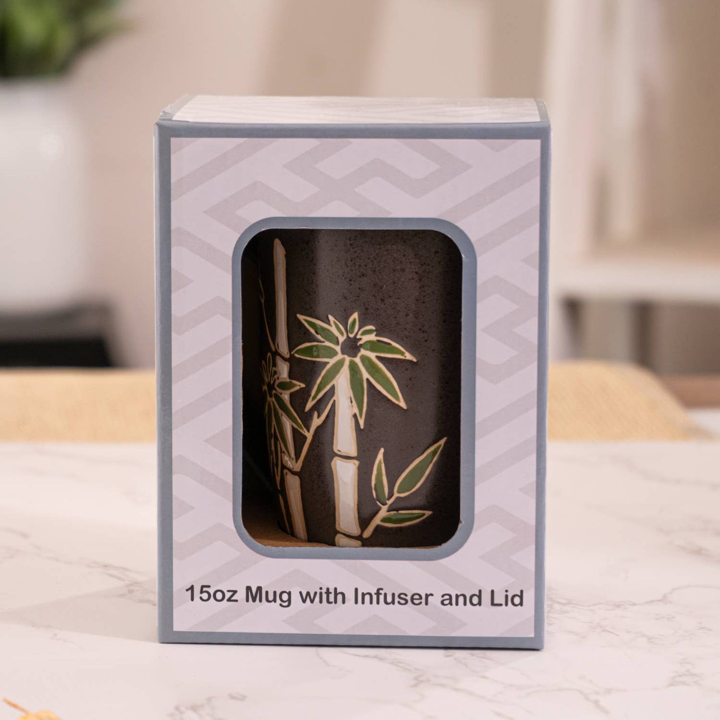 Urban Tokyo - Bamboo Design 15oz Tea Mugs with Lid and Infuser