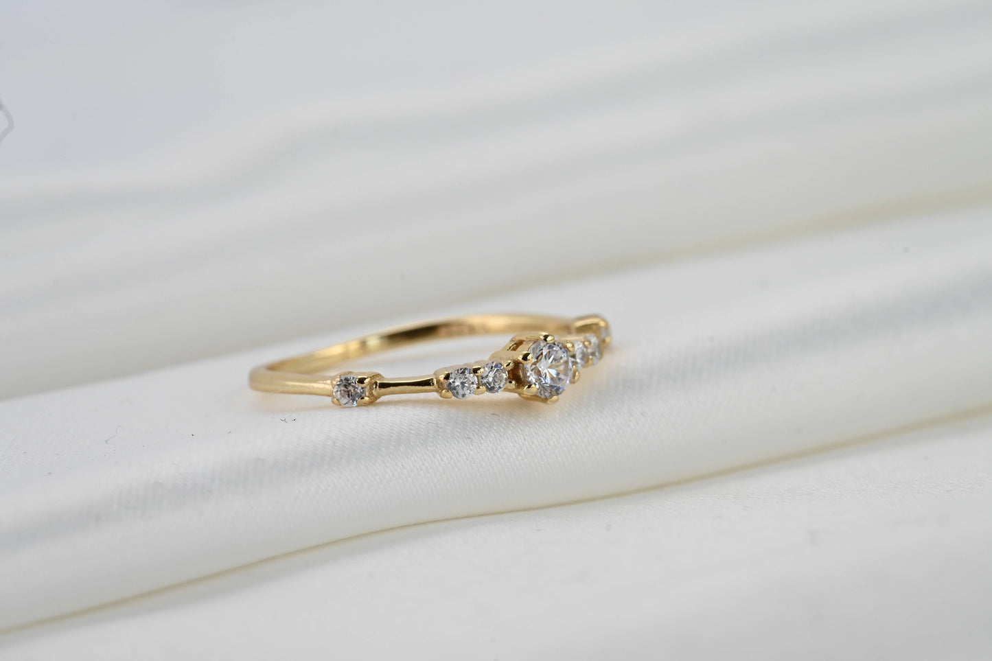 Blueyejewelry - Silver Diamond Ring - Sterling Silver Cluster CZ Ring 0447: 6