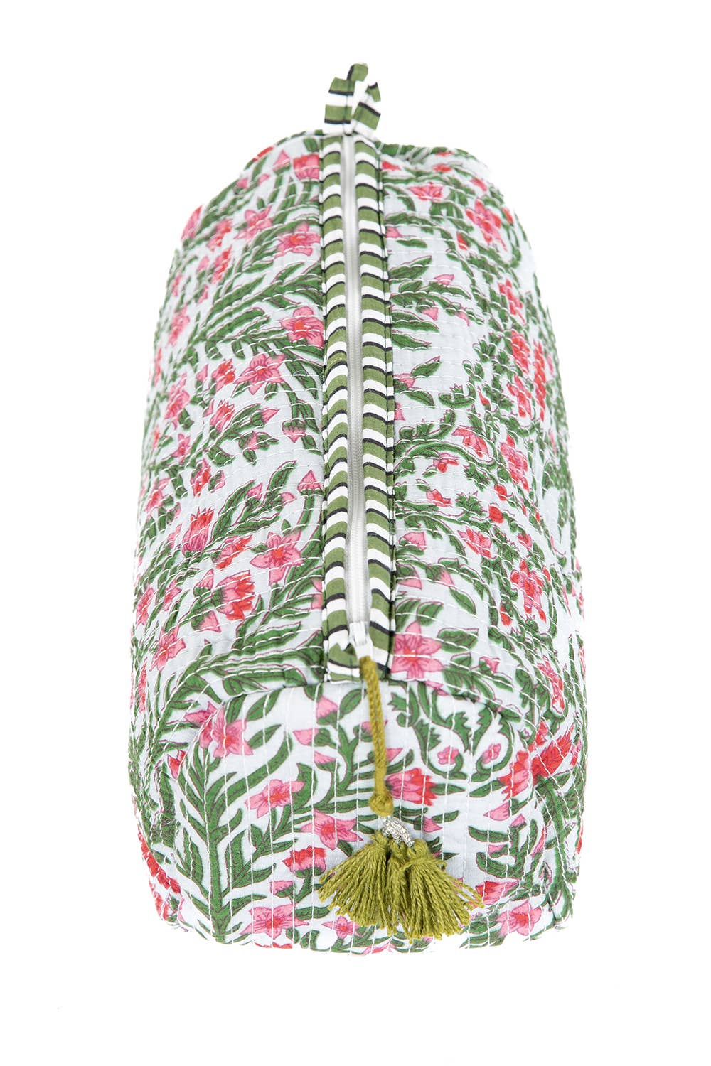 LA Soul - Black Floral print Quilted Cotton Toiletry Bag Set