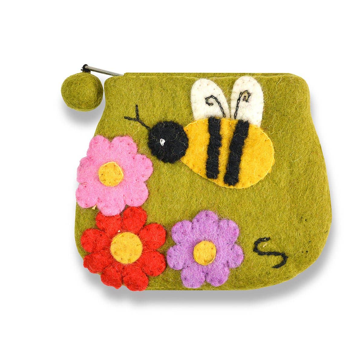 BNB Crafts Inc. - Bumble Bee Coin Purse (NOW Available in Rectangle Shape): Green