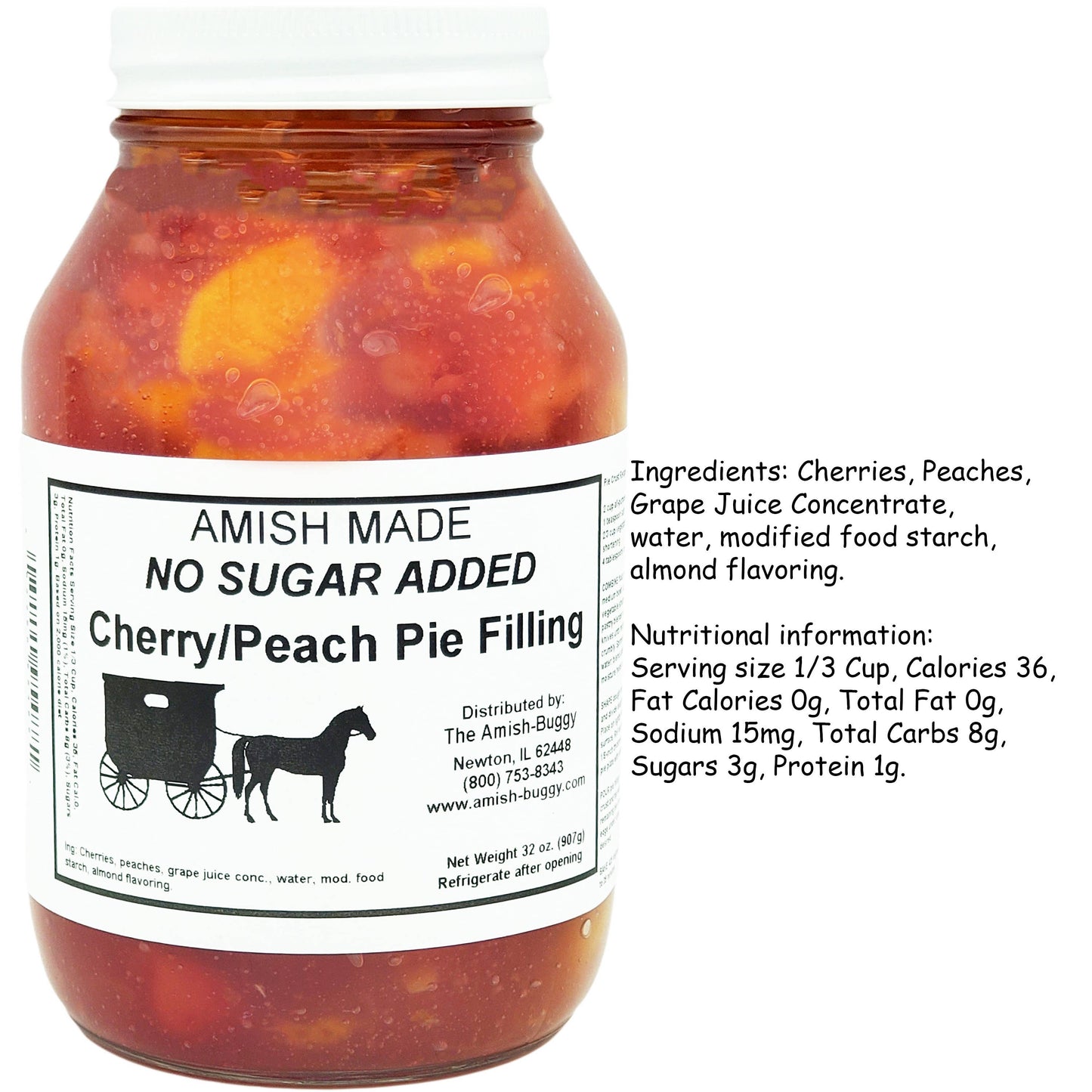 Arndt's Fudgery LLC - Amish Pie Filling - 32 Oz Jar: Blueberry