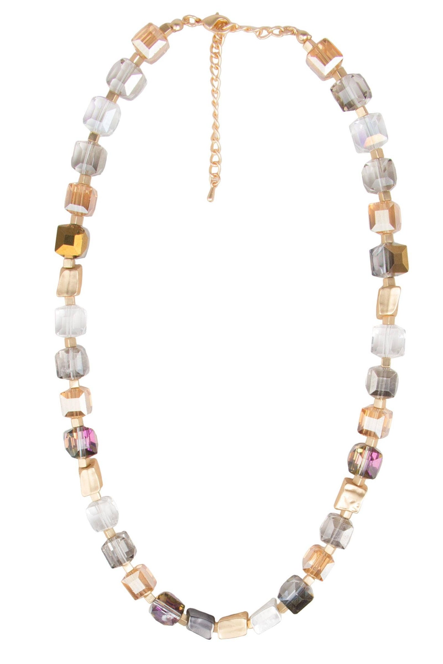SAACHI - Faceted Glass Bead and Stone Necklace: Navy