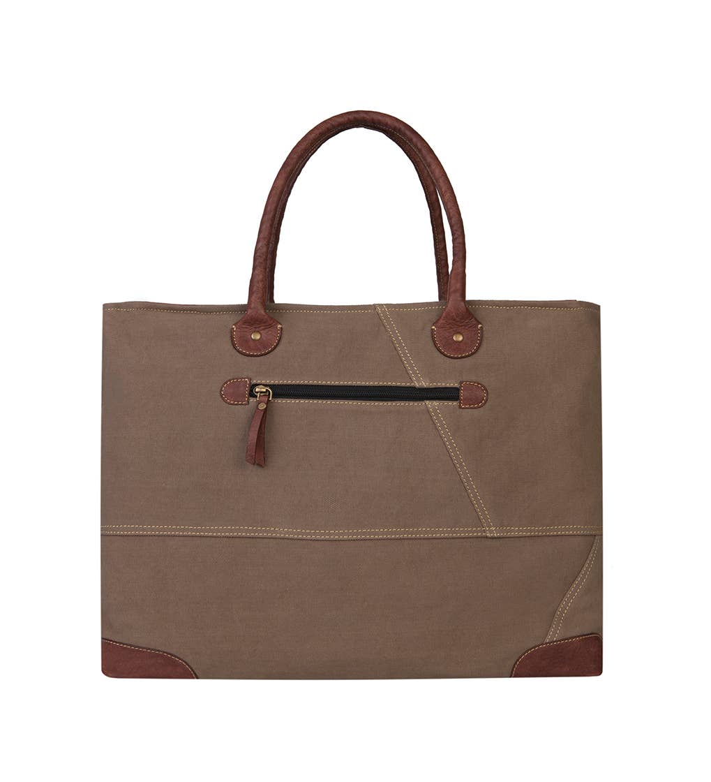 Mona B. - Dakota Up-Cycled Canvas and Leather Shoulder Bag