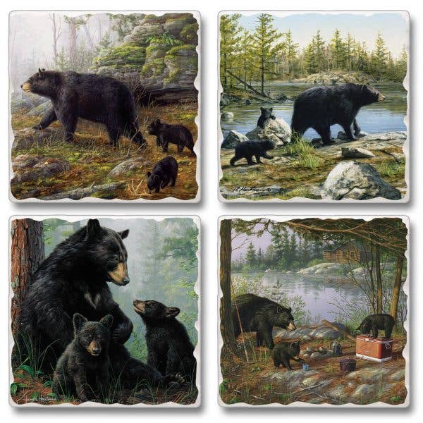 CounterArt/Highland Home/Thirstystone - Keeping Watch Assorted Image Tumbled Tile Coaster 4 Pack