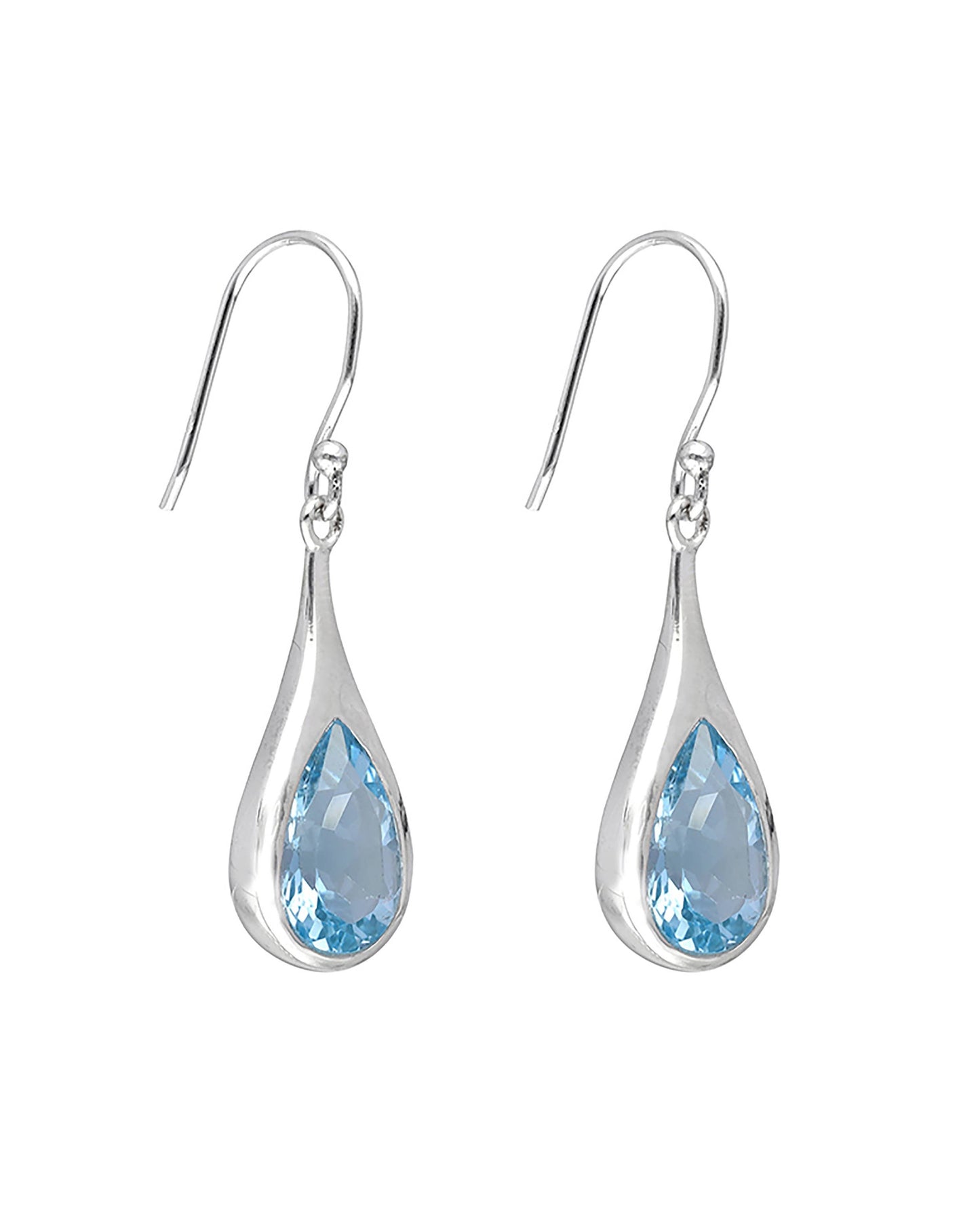 Tiramisu - 925 Sterling Silver Blue Topaz Gemstone  Earring