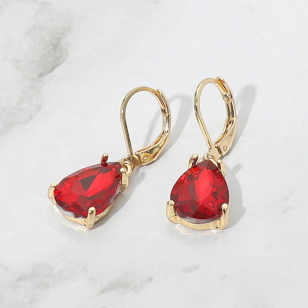 Sensibling Corp. - Teardrop Glass Stone Drop Dangle Earrings: AB,White