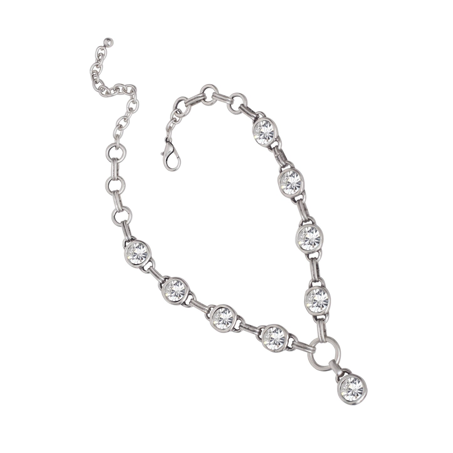 Chanour - Handmade Aura Eyes Crystal Pewter Necklace - 3922