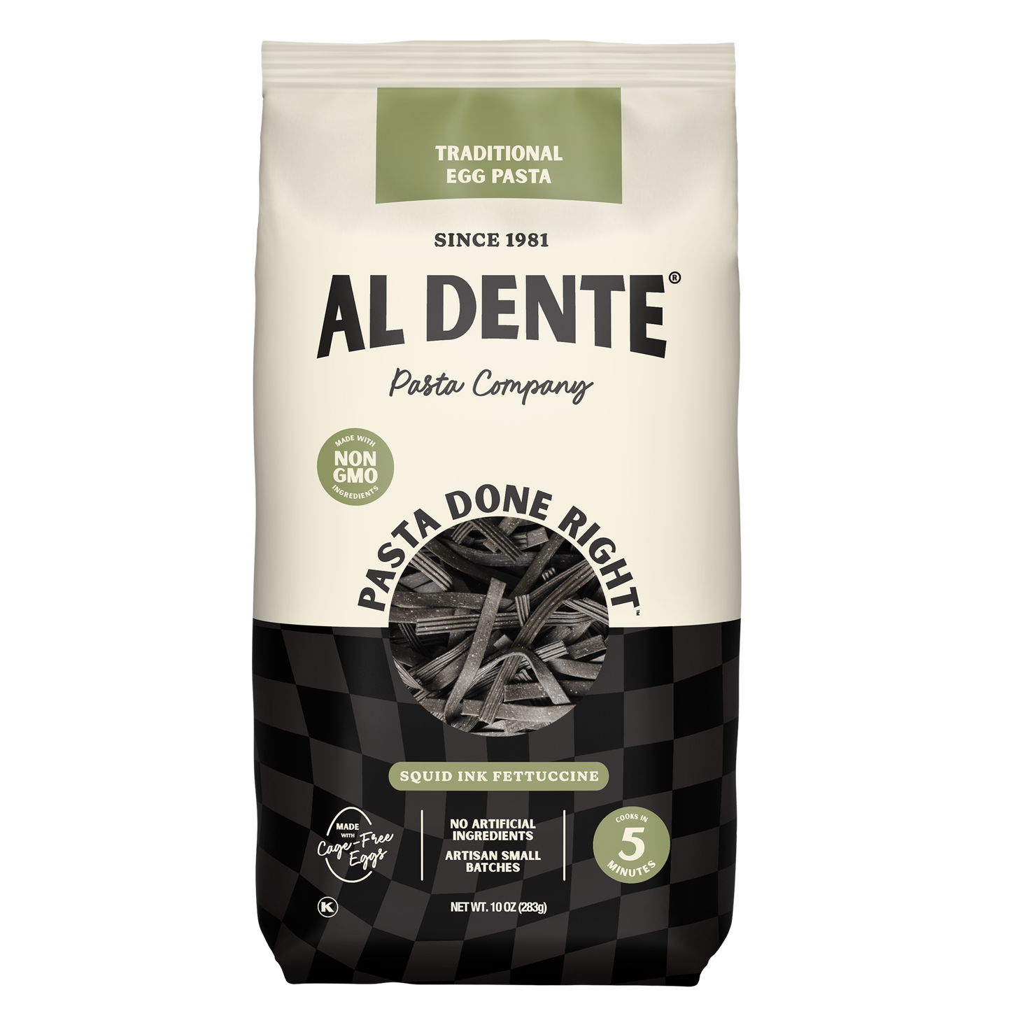 Al Dente Pasta - Traditional Squid Ink Fettuccine