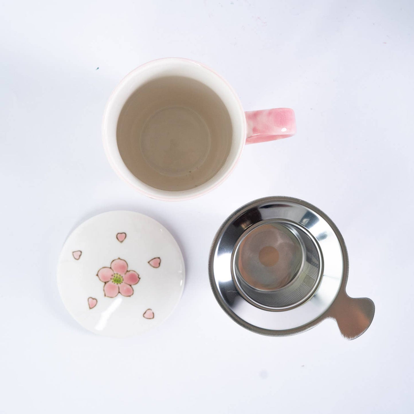 Urban Tokyo - Twin Sparrows Cherry Blossoms Design 15oz Tea Mugs with Lid and Infuser for Loose Leaf Tea (4/32)