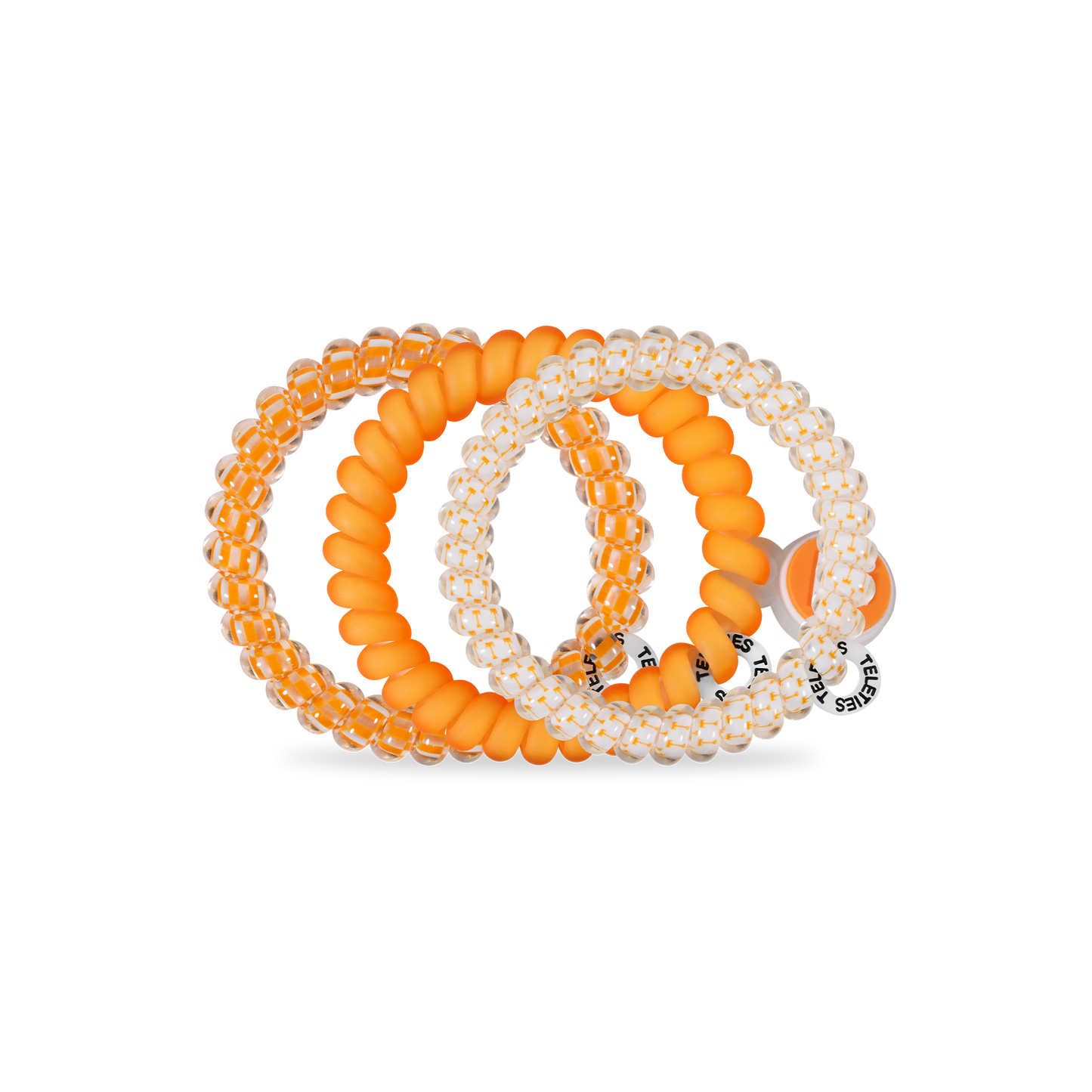 TELETIES - Spiral Hair Coils | Small | Go Vols! Hair Ties