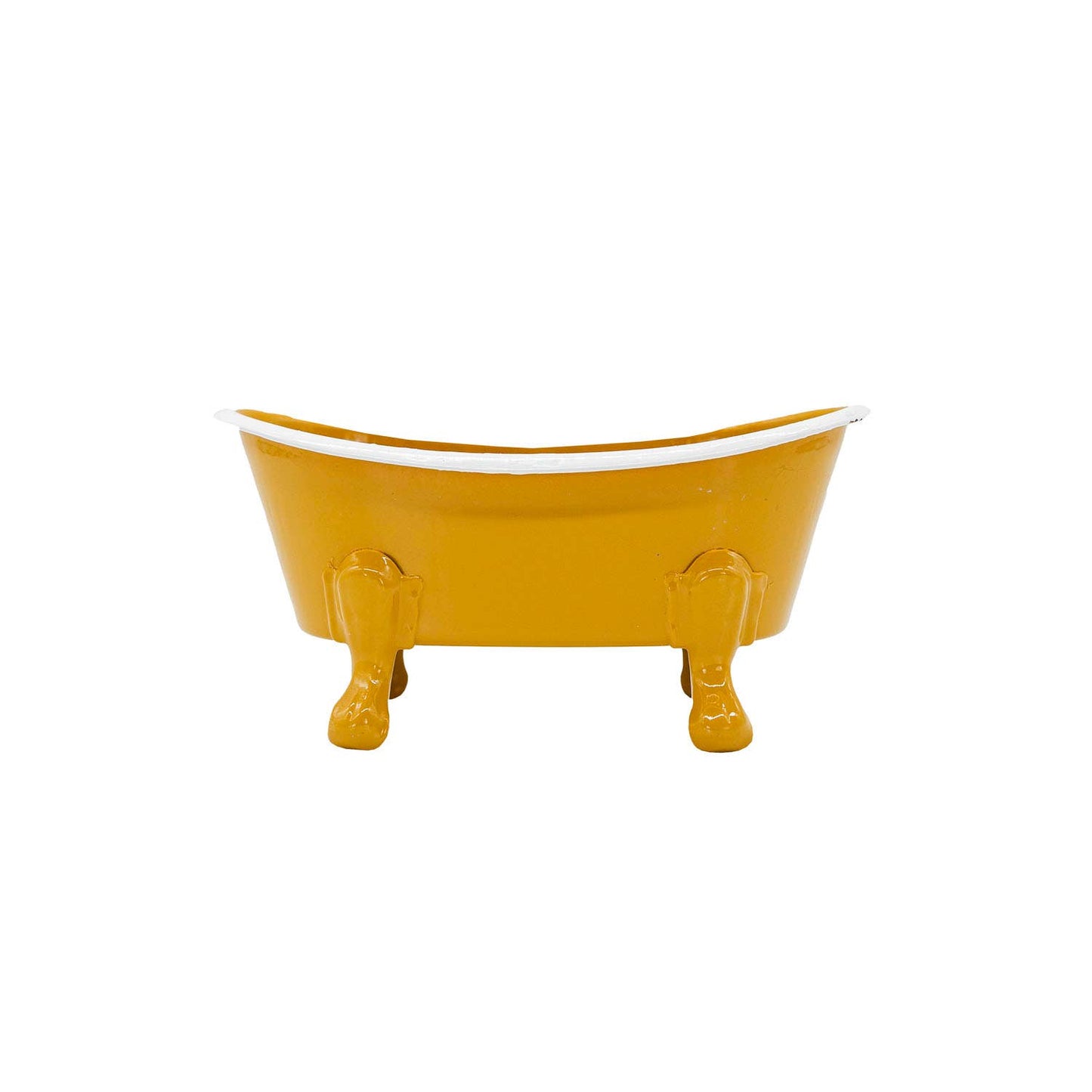 Foreside Home & Garden - Mustard Enamel Bathtub Metal Soap Dish