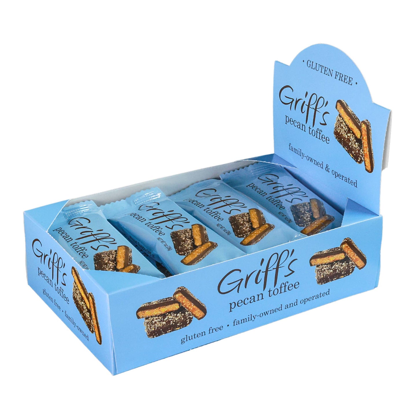 Griff's Toffee - Griff's Pecan Toffee - 1oz Dark Chocolate Toffee