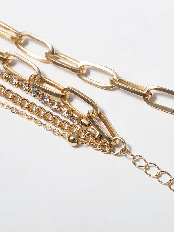 Elanora - Original Simple Rhinestone Chains Bracelet: SILVER / One_size