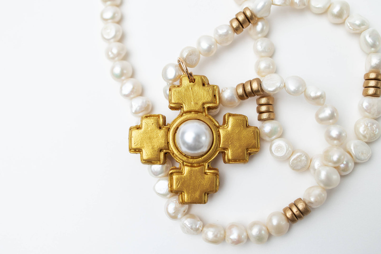 Hidden Truth Jewelry - 34" Fresh Water Pearls with Becky Pearl Cross