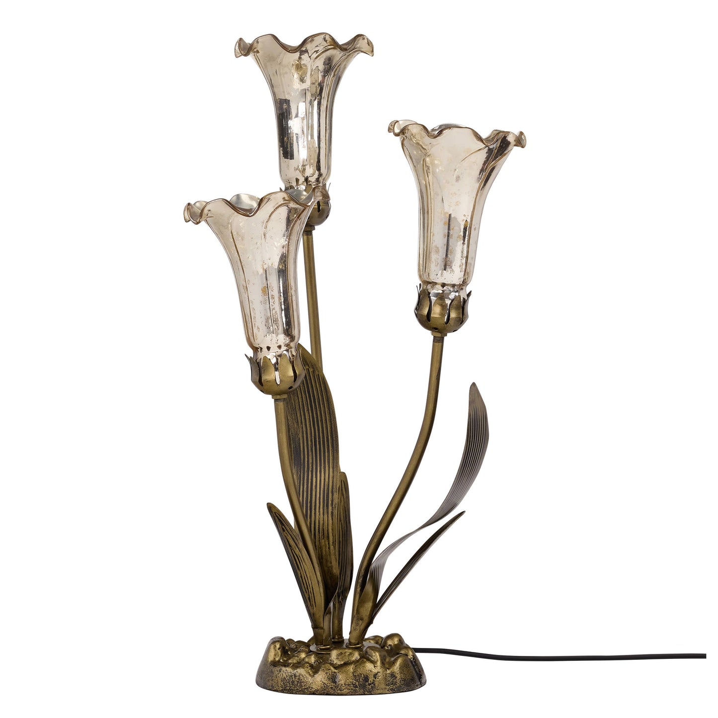 River of Goods - 21.75"H Hand Blown Glass 3 Lily Uplight Table Lamp