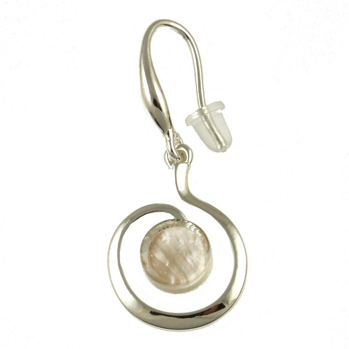 Origin Jewelry - Swirl Earrings, Resin & Shell in Seven Colors: Silver/Red