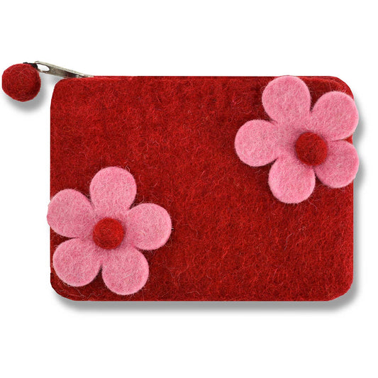 BNB Crafts Inc. - Two Flowers Coin Purse: Red