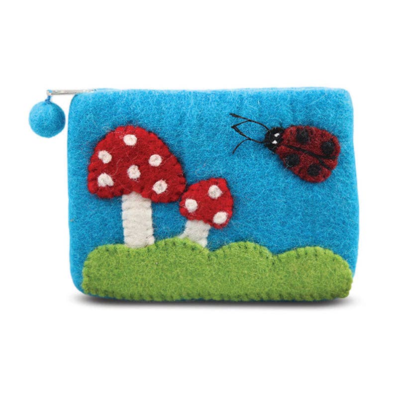 BNB Crafts Inc. - Mushroom With Ladybug Coin Purse: Red
