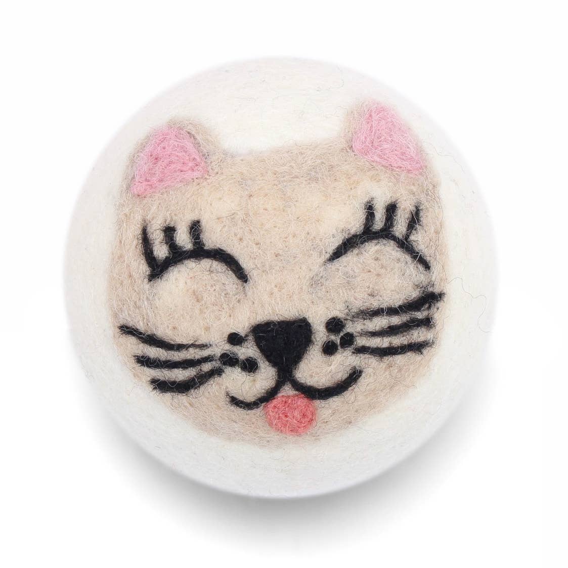 Ethical Global - Cats: Eco Wool Dryer Balls Fair Trade: Cream Cat