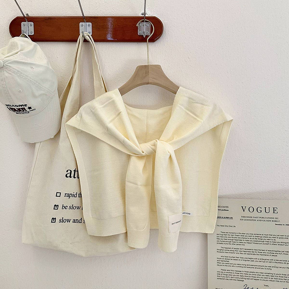 ACCITY - Solid Color Knitted Knotted Shawl – Casual & Cozy _CWASC0757: BRICK / (OS) 2