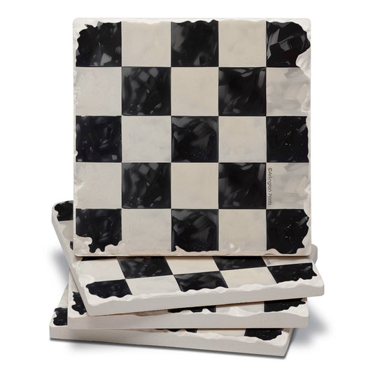 CounterArt/Highland Home/Thirstystone - Arlington Check 4 Pack Tumbled Tile Stone Coasters