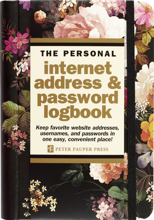 Peter Pauper Press - Midnight Floral Internet Address & Password Logbook