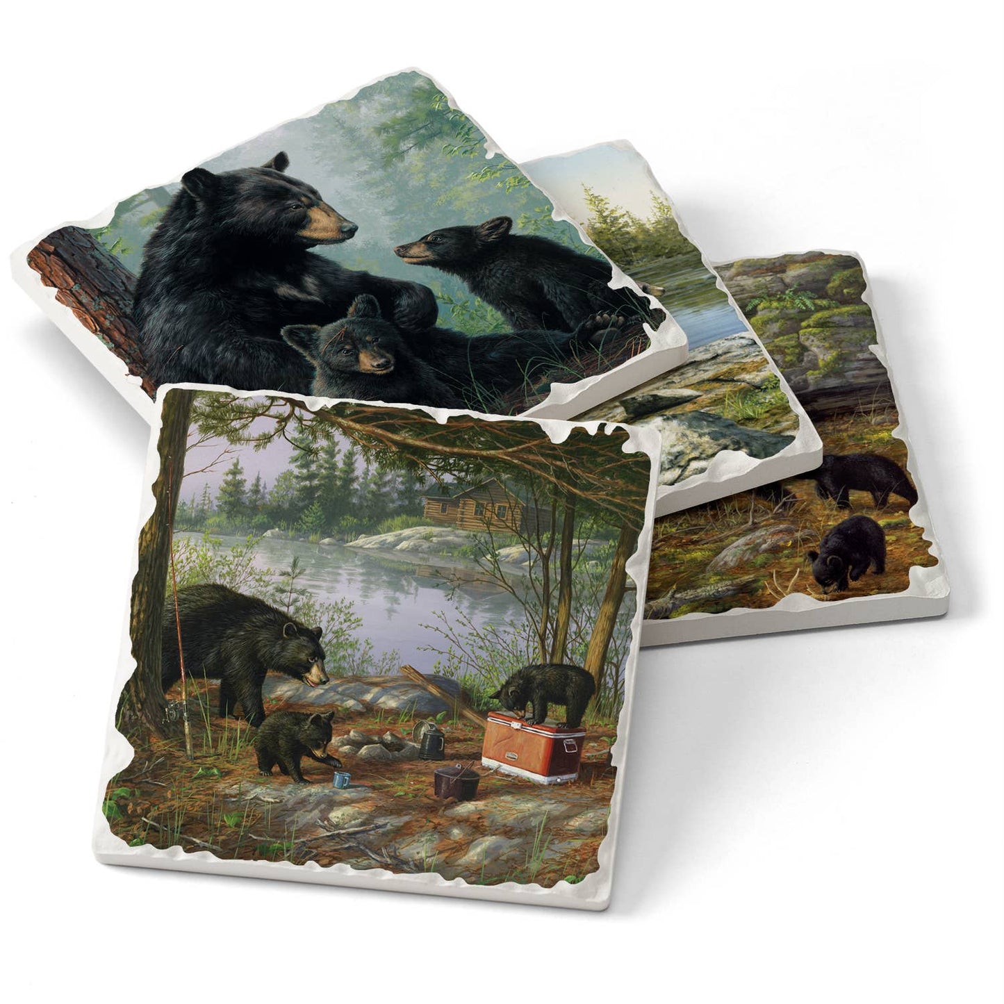 CounterArt/Highland Home/Thirstystone - Keeping Watch Assorted Image Tumbled Tile Coaster 4 Pack