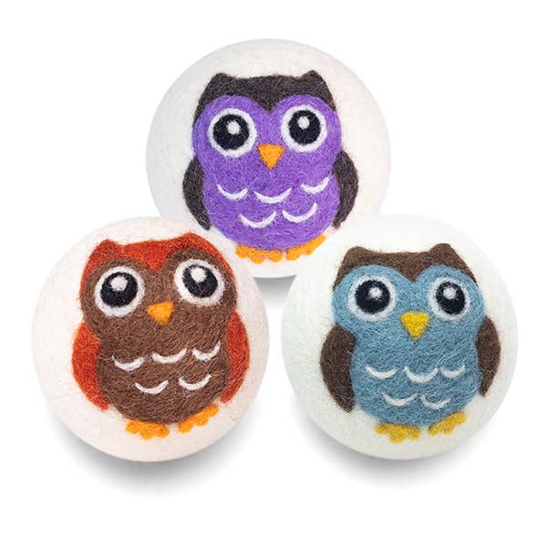Ethical Global - Owls: Eco Wool Dryer Balls Fair Trade : Brown Owl