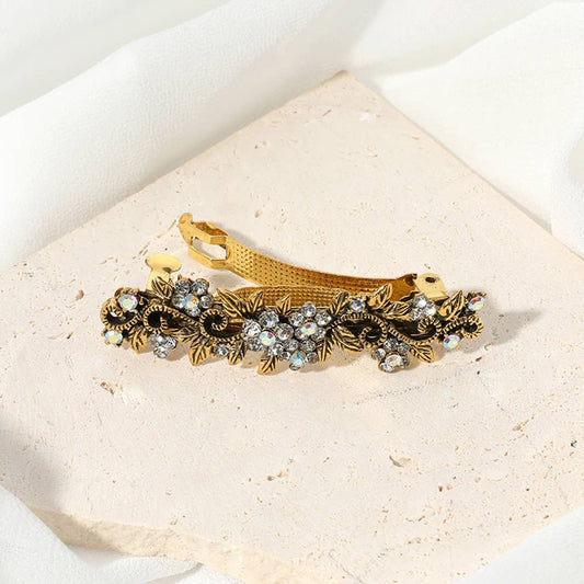 Sensibling Corp. - Stone Flower Cluster Vine Barrette: Gold