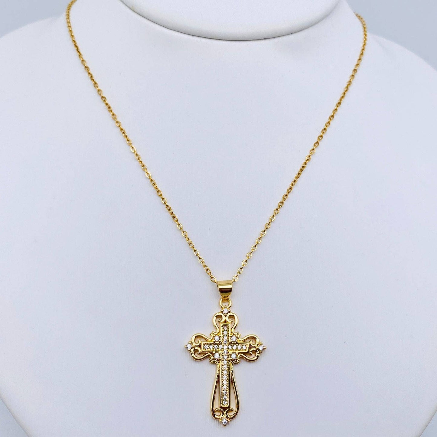 Mio Queena - Multi-Style Inlaid Cubic Zirconia Cross Pendant Necklace: 2#