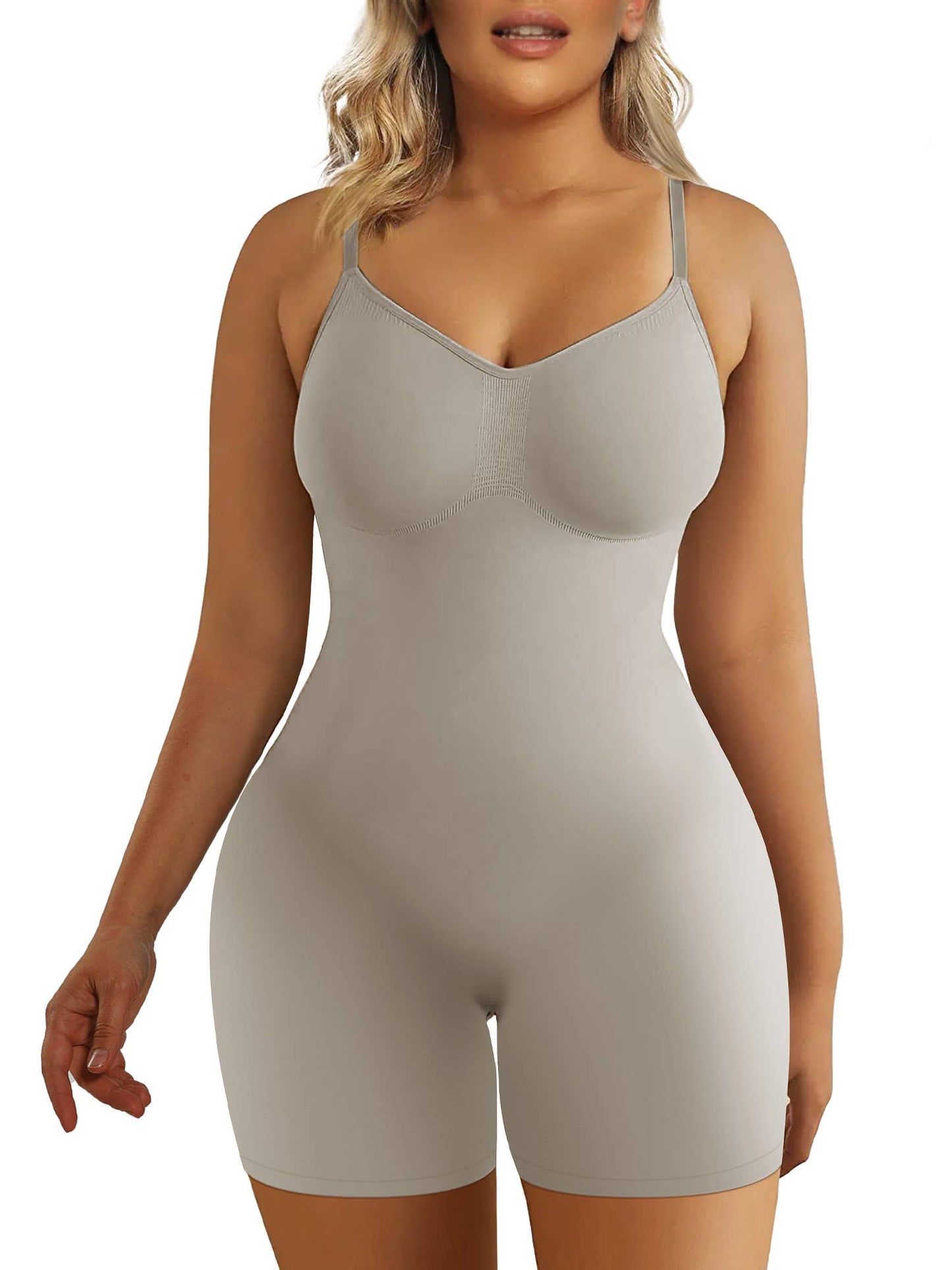 SHAPERX - SHAPERX Seamless Full Body Tummy Control Bodysuit shapewear: L/XL / Black