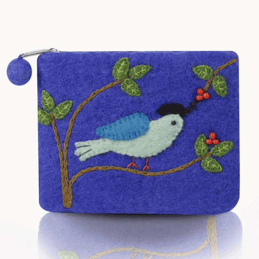 BNB Crafts Inc. - Bird on the Branch Theme Coin Purse: Royal Blue