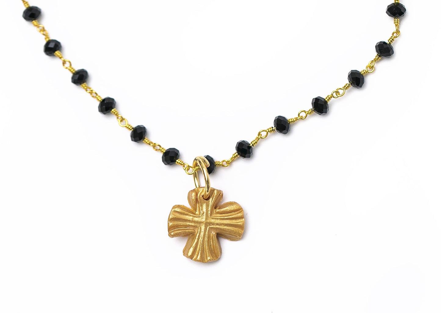 Hidden Truth Jewelry - Black Onyx chain with Julia Cross Necklace