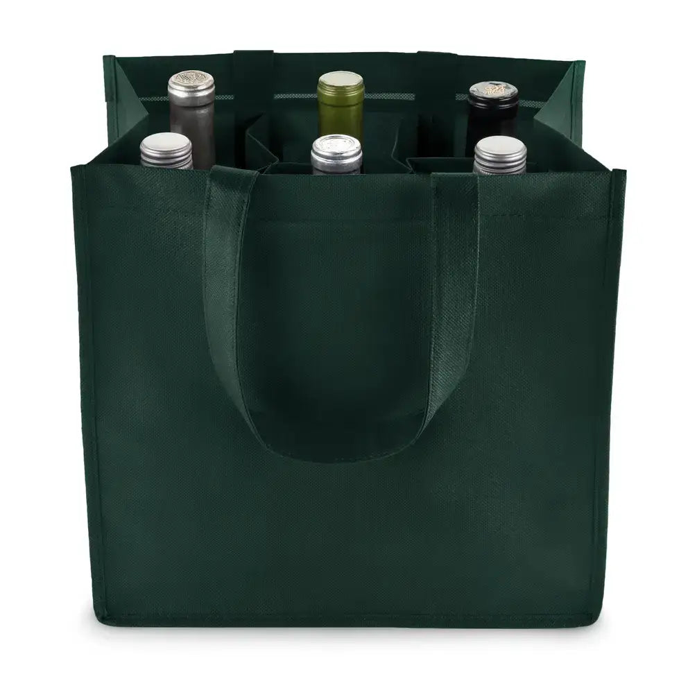 TRUE - Reusable 6-Bottle Non-Woven Fabric Wine Tote- ASST COLORS: Gray