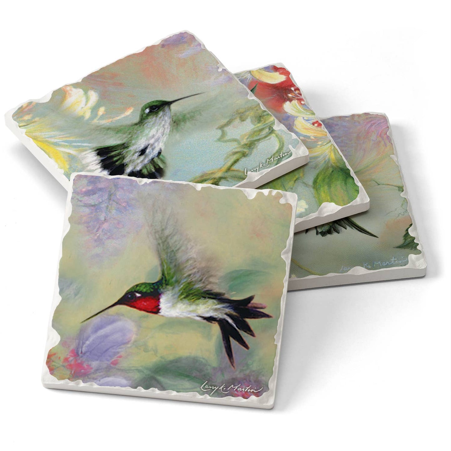 CounterArt/Highland Home/Thirstystone - Nature's Gift Of Feathers - 4Pk Asstd Image Coaster Set