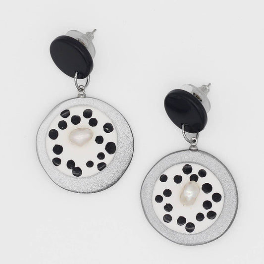 Sylca Designs - Silver and Pearl Reign Earrings