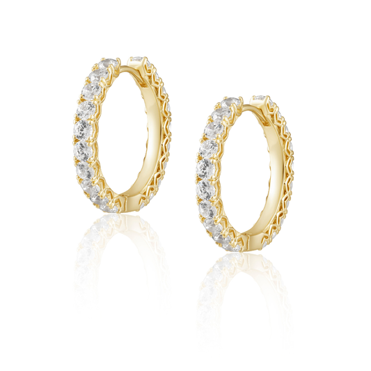 Sahira Jewelry Design - Piper Cz Hoops: Silver