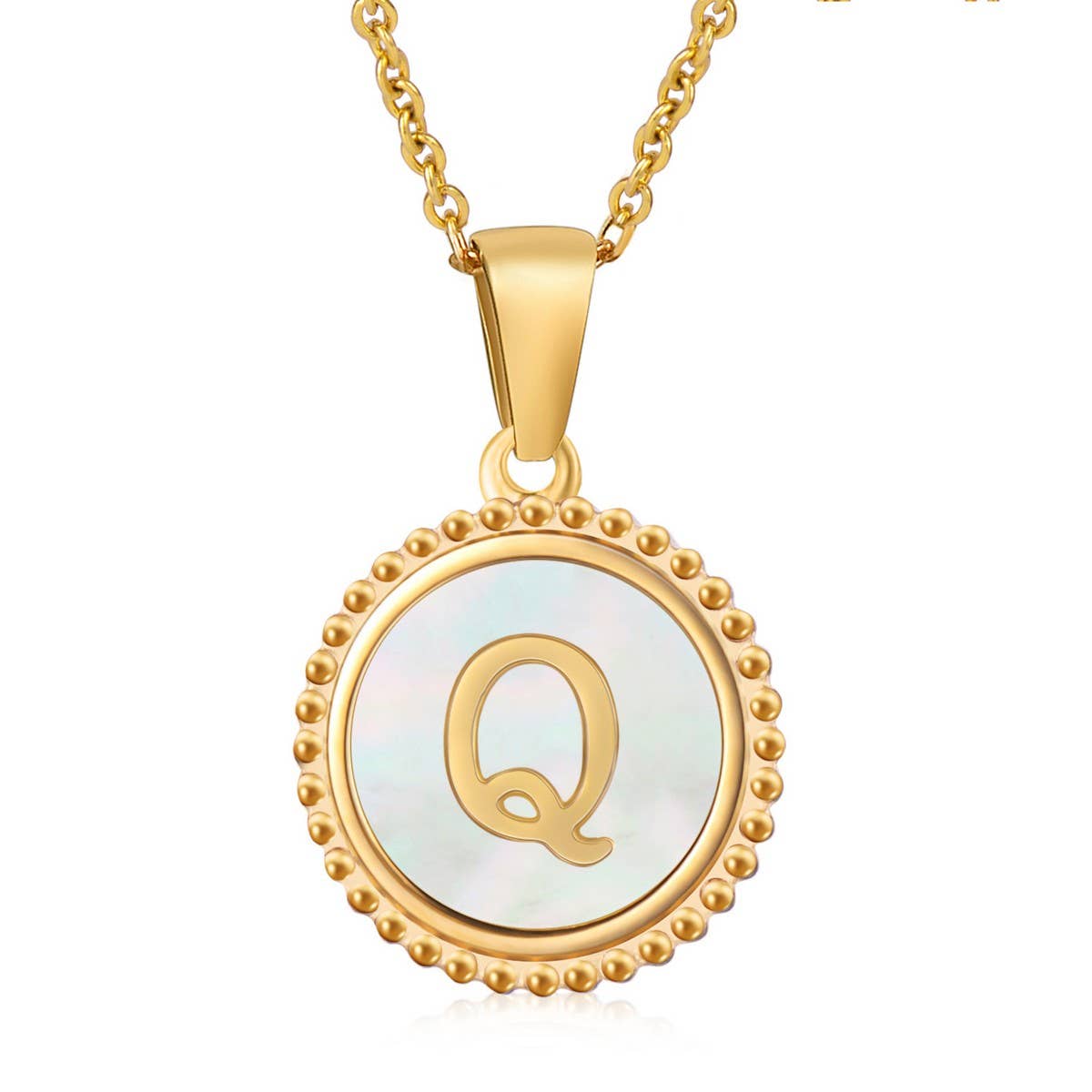 ACCITY - 18K GOLD STAINLESS STEEL SHELL LETTER NECKLACE_CWAJE0686: TYPE3 / (OS) 2
