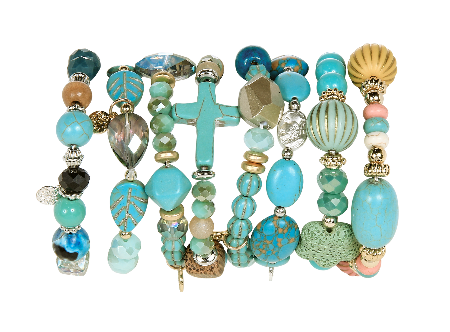 Kaleidoscope Accessories - 1/2 Stax Assortment Refill Bracelets - 16 Pieces: Gray