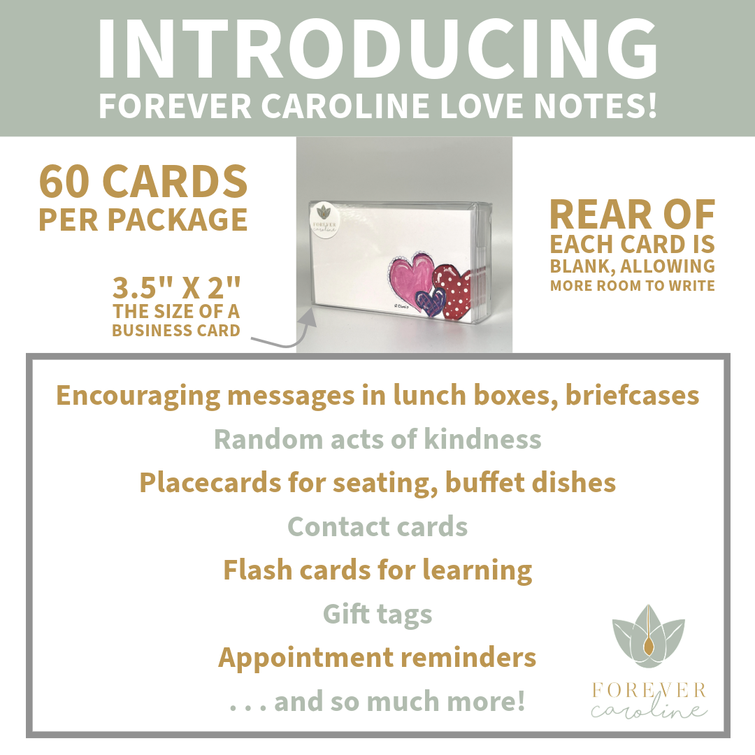 Forever Caroline LLC - Colorful Heart Tiny Cards | Pack of 60 "Love Notes"