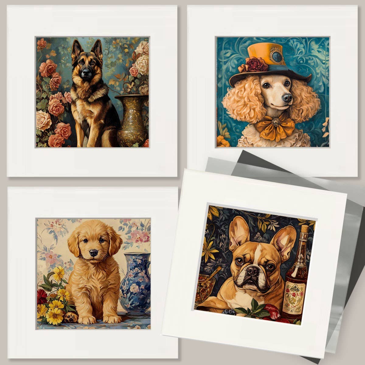 Mowbi - Dignified German Shepard - Pet Dog Still Life Wall Art Prints – 8″x10″ Artwork for 11″x14″ Frame