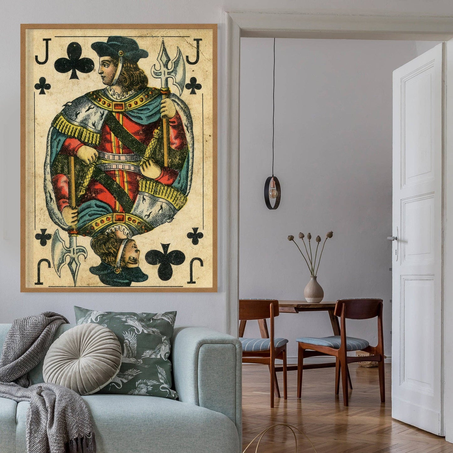 Ink & Drop - Vintage Playing Card Print - Jack of Clubs: 11 ¾ x 15 ¾ in | 30x40 cm / Matte