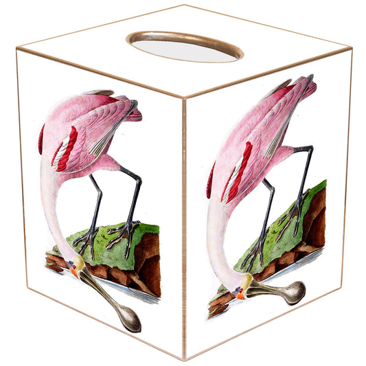 Marye-Kelley - TB6634-Roseatte Spoon Bill Tissue Box: Paper Mache