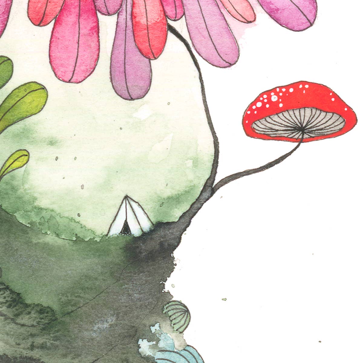 Melissa Moss Art - garden party - Greeting Card