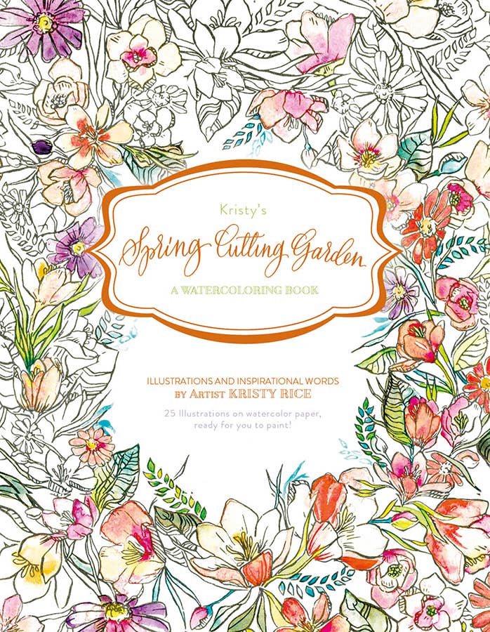 Schiffer Publishing - Kristy's Spring Cutting Garden: A Watercoloring Book