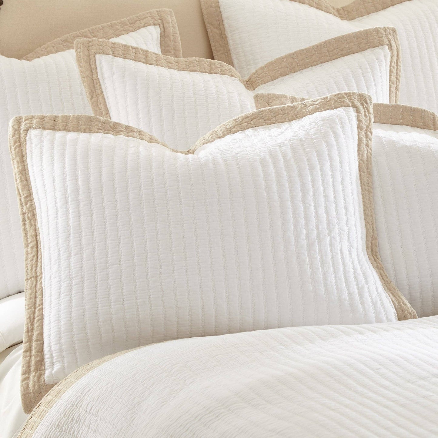 Levtex Home - Adobe Border Quilt Set: White / King/Cal King
